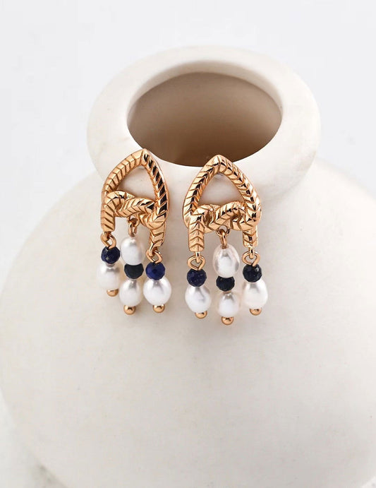 Royal Elegance Pearl Earrings - Golden Melody Limited