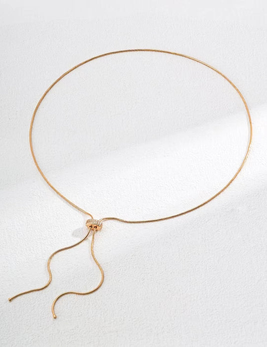 Elegant Adjustable Snake Chain Necklace - Golden Melody Limited