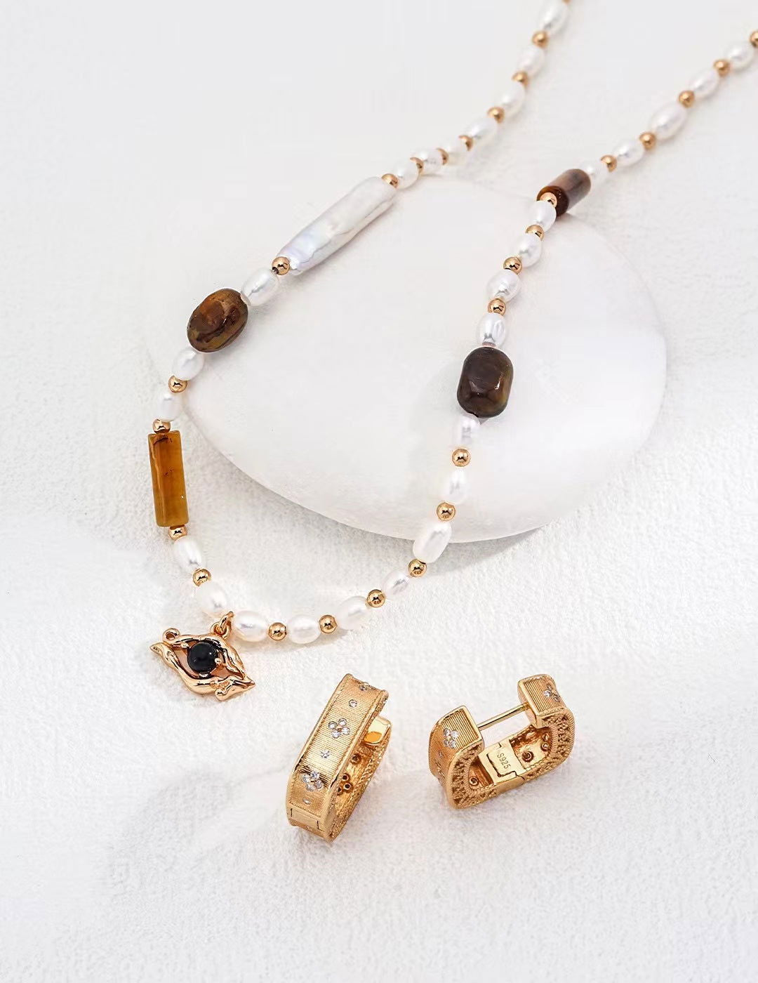 Golden Geometric Hoop Earrings - Golden Melody Limited