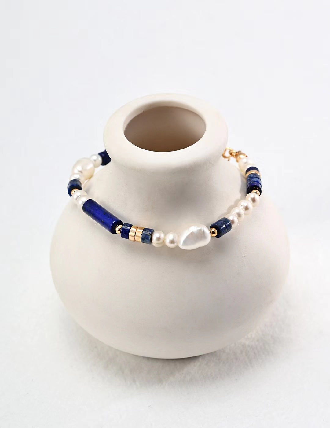 Lapis Lazuli and Pearl Harmony Bracelet - Golden Melody Limited